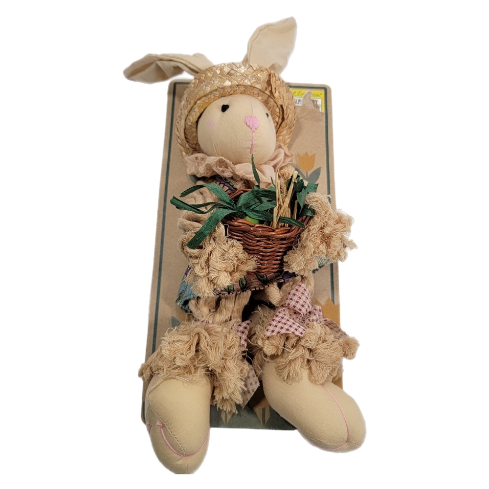 Vintage Homespun Creations Bendable Craft Bunny New DanDee Stuffed Multi-color